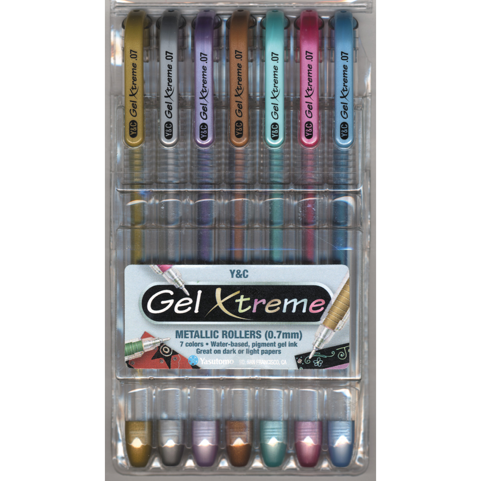 Yasutomo® Gel Xtreme 7 Color Metallic Pen Set